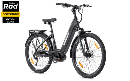 KEMOWAY City E-Bike K5 Shimano Altus 9-Gang / ANANDA 110NM Mittelmotor / Samsung Akku 720Wh
