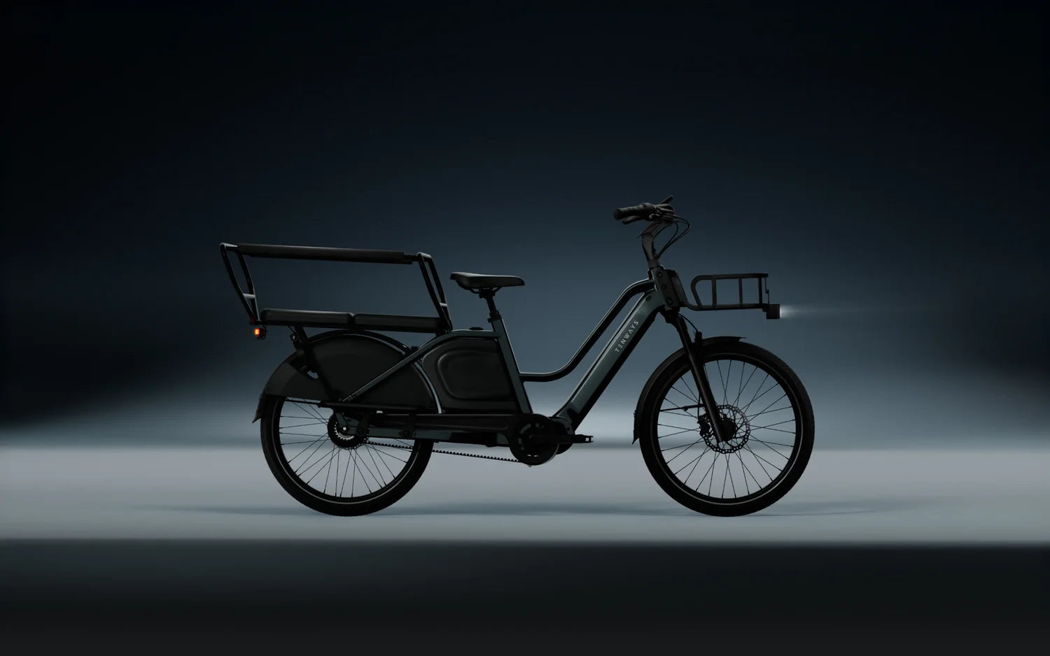 longtail fahrrad e-bike Tenways Long Tail Cargo – E-Cargo Bike, Bafang M410, 720 Wh Akku – Der Holländer Fahrradgeschäft