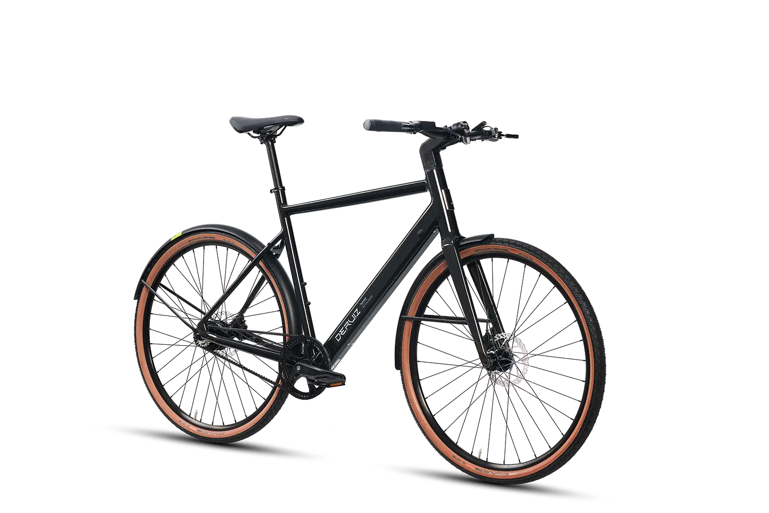 DERUIZ Turmali 2025 Premium E-Bike in Schwarz für komfortables Stadt- und Trekkingfahren